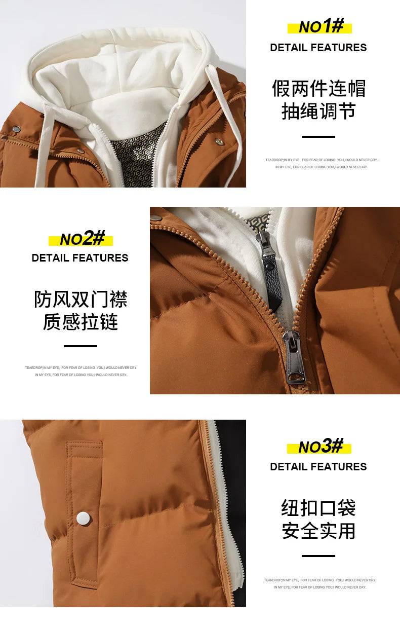 Men Windproof Hooded Vest Men Jacket Sleeveless Vest Winter Jacket Casual Coat Men Down Cotton Warm Thicken Waistcoat Thick Coat.