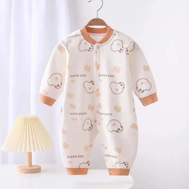 Baby Strampler Gereinigte Baumwolle Neugeborene Kleidung Cartoon Jungen Mädchen Bodys Lange Ärmel Belüftung Vier Jahreszeiten Strampler Pyjamas.