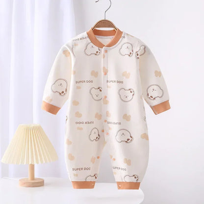 Baby Strampler Gereinigte Baumwolle Neugeborene Kleidung Cartoon Jungen Mädchen Bodys Lange Ärmel Belüftung Vier Jahreszeiten Strampler Pyjamas.