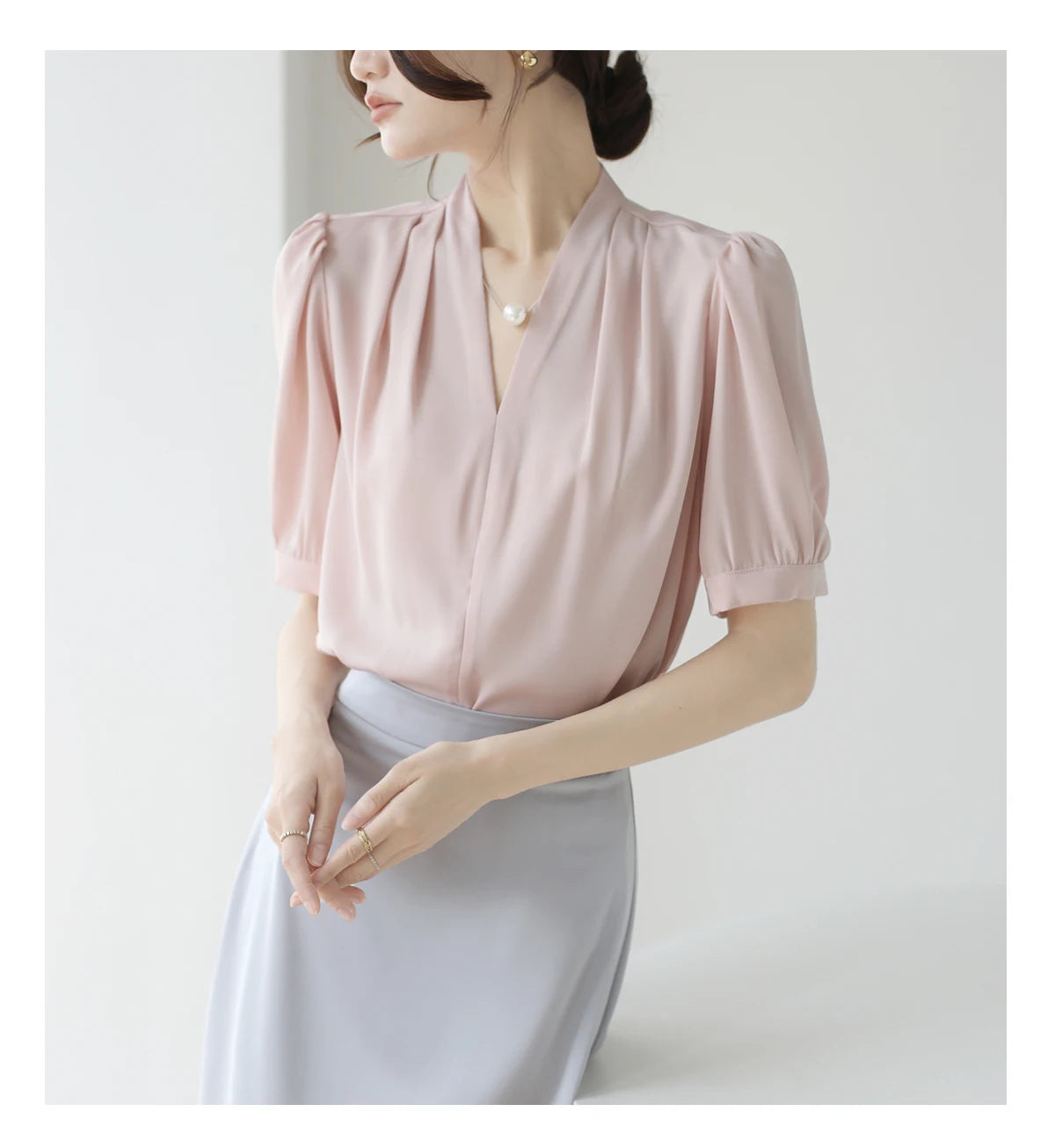 2025 Fashion Summer Short Sleeve V-Neck Women Blouse White Blouse Shirt Women Tops Blouses Shirts Blusas De Mujer Camisas P856