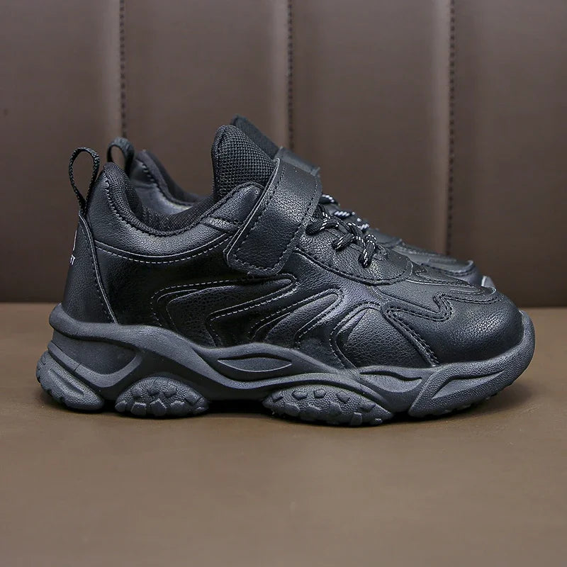 Children White Running Shoes Kids Fashion Sneakers PU Soft Breatheable Comfortable Boys Girls School Sports Shoes Size 26-37