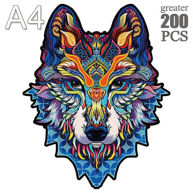 Irregular Shaped Wooden Animal Puzzle DIY Puzzle Party Games Educational Gift for Kids Holiday Gift Intelligent Cat Wood Jigsaw