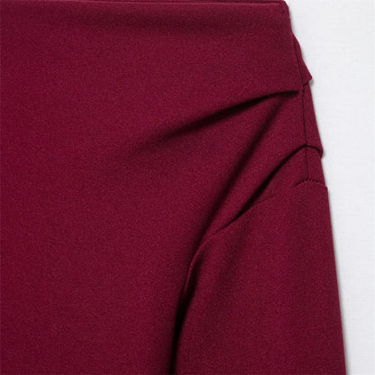 Women's Asymmetric Elastic Top Solid Color Long Sleeve Slant Neck Decoration Spring New Casual Women's Top.