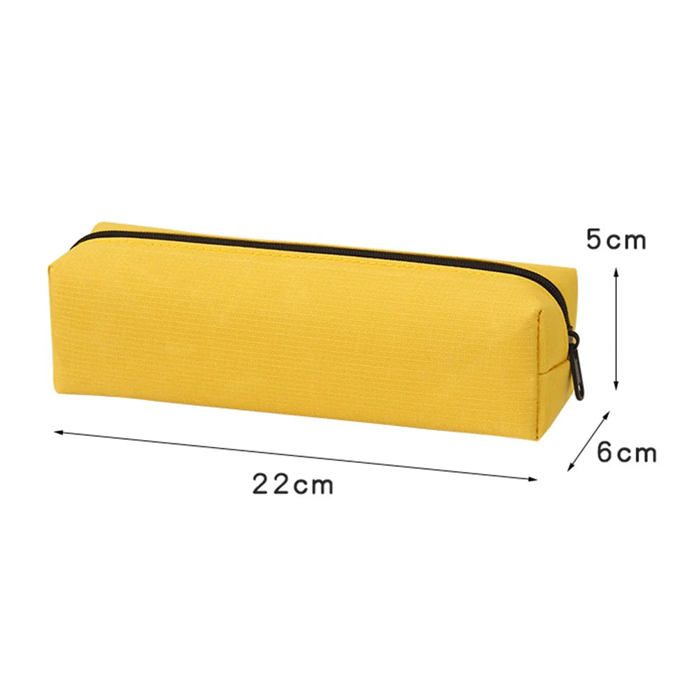 Solid Color Pencil Case Simple Pencil Bags For Student New Stationery School Supplies Kids Gift Zipper Big Cosmetic Bag.