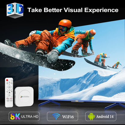 Smart TV Box H96 MAX M1 PLUS Android 14 TV Box 4GB 128GB Wifi6 4K 8K Video Set Top Box Voice Assistant Media Player TV Box.