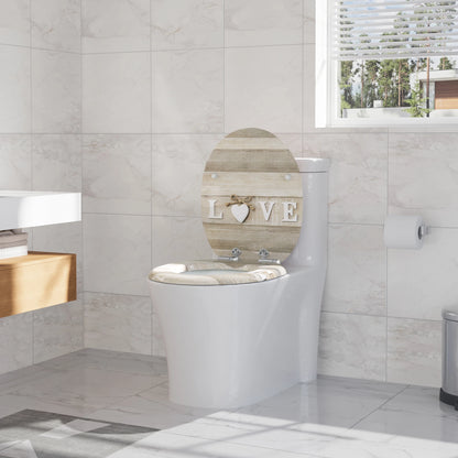 O-förmiger Toilettensitz, verstellbare Scharniere, Toilettendeckel mit Motiv, Soft-Close-Mechanismus für Badezimmer