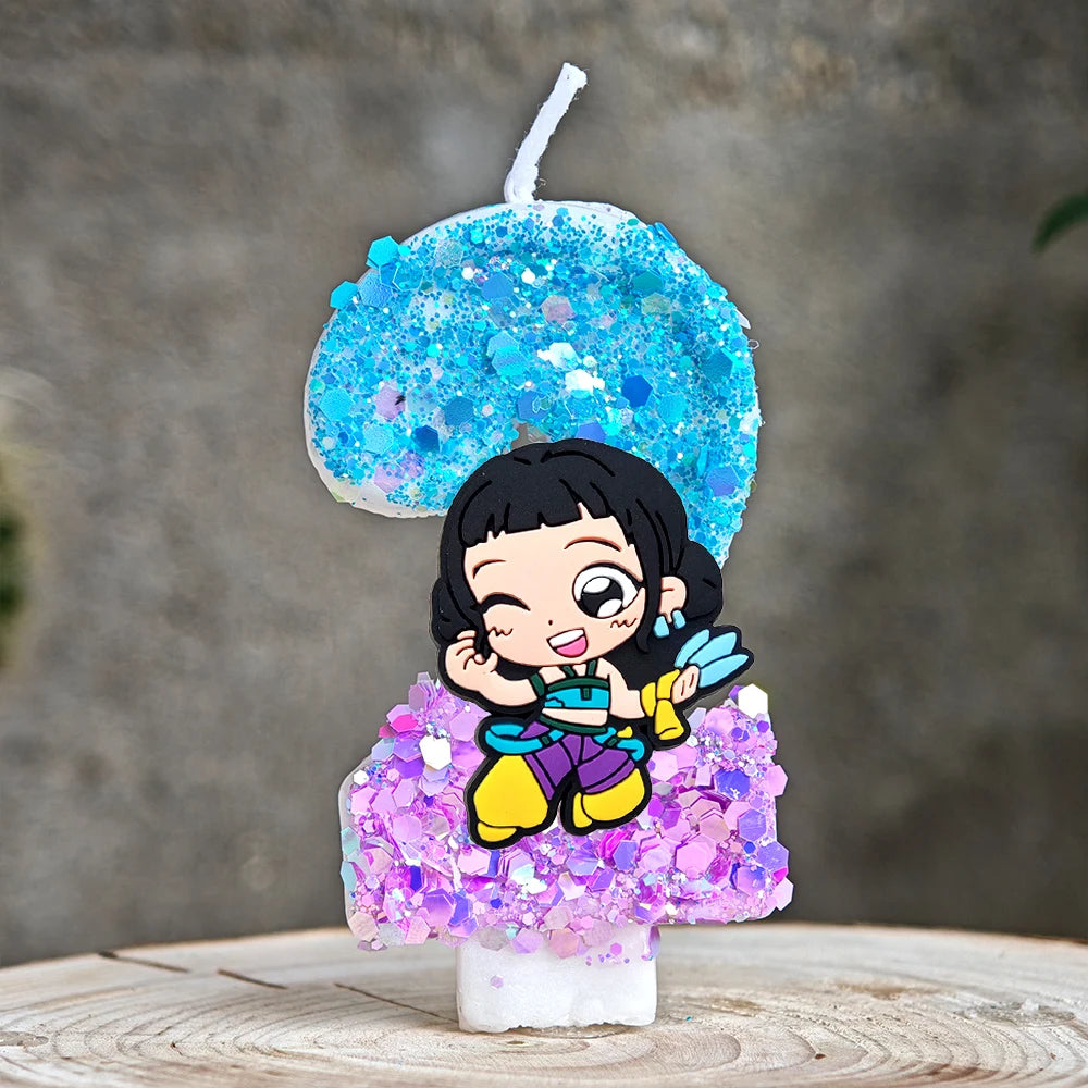 Heißer Kpop Dämon Jäger Thema Kerze 3D Nummer 0-9 Kinder Geburtstag Kuchen Dekoration Baby Dusche Anime Party liefert Geschenke