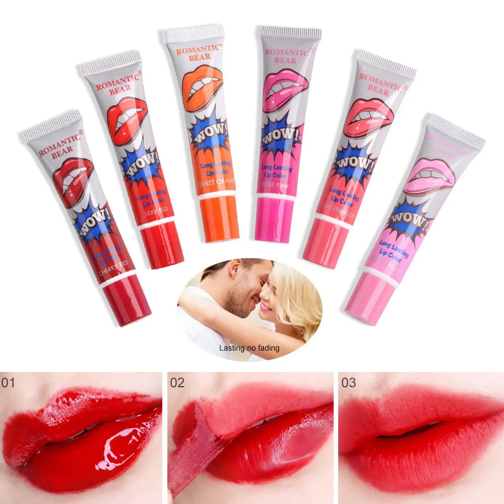 Magic 6 Colors Peel Liquid Lipstick Waterproof Lasting No Fading Lip Ink Tear Lip Gloss Tattoo Dyed Lip Glaze Lips Cosmetics.