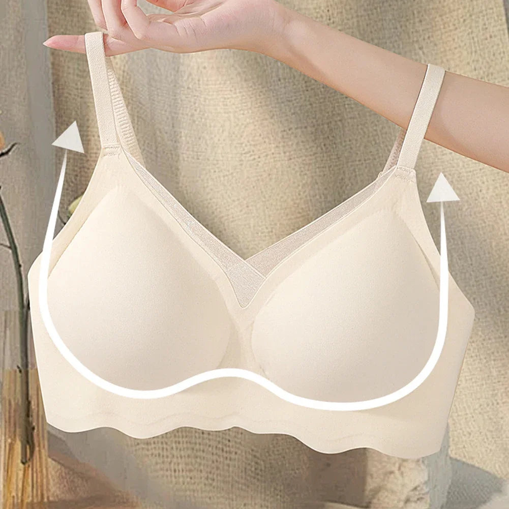 Daily Activities No-wire Bra Beautiful Back Casual Sexy Back Bra Casual Underwear Apricot Solid Pattern All Seasons.