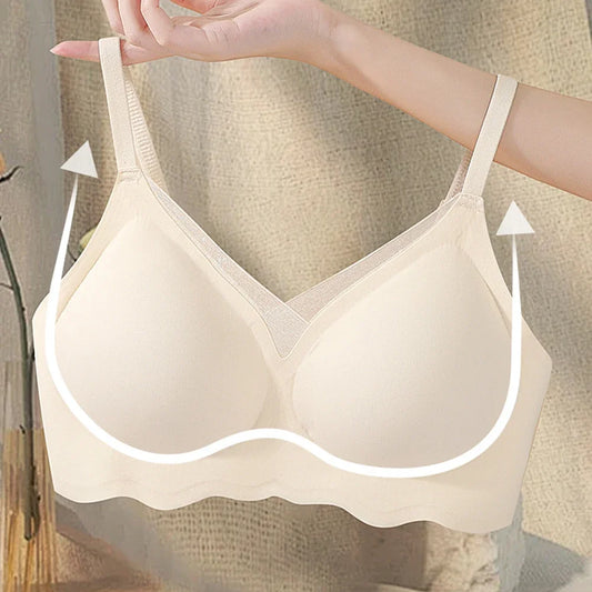 Daily Activities No-wire Bra Beautiful Back Casual Sexy Back Bra Casual Underwear Apricot Solid Pattern All Seasons.