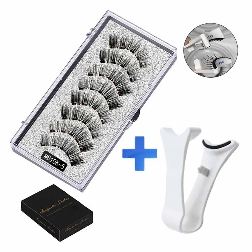 3D Natural Magnetic Eyelashes,With 5 Magnetic Lashes Shipping Box Eyelashes Handmade False Gift Reusable Support Drop Magne T6N2.