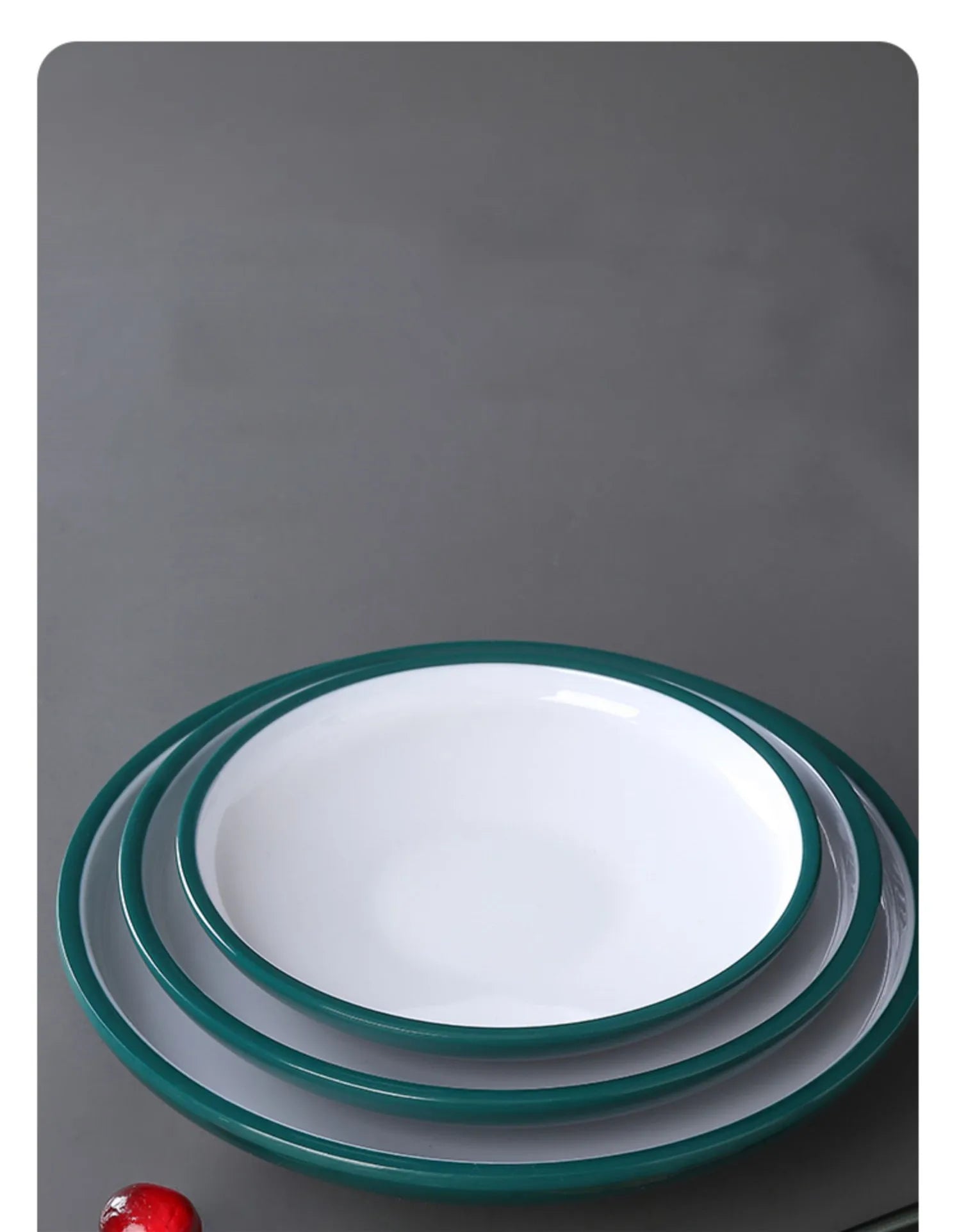 1Pc Commercial Melamine Tableware Household Plastic Dinner Plates Round Barbecue Salad Dishes Plate Kitchen Accessories.