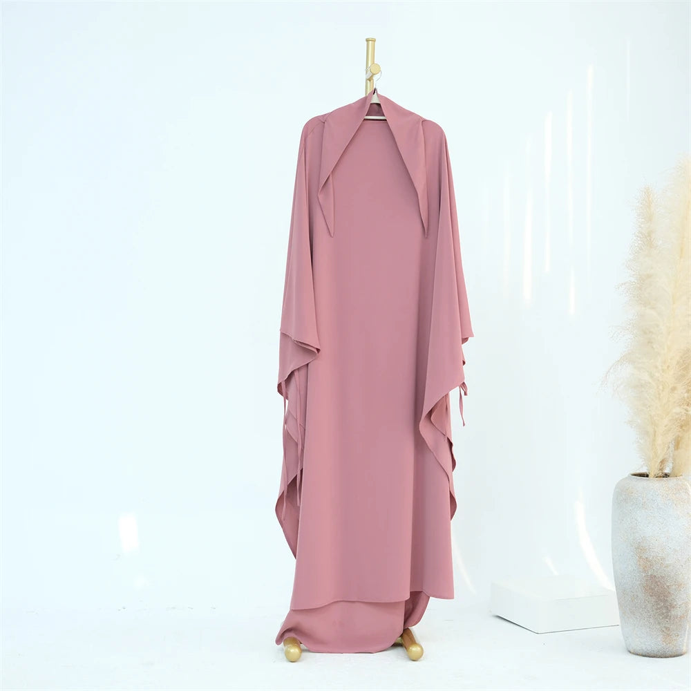 Ramadan Eid Khimar Abaya Dubai Turkey Islam Muslim Maxi Hijab Dress Nida Prayer Clothes For Women Kebaya Robe Femme Musulmane