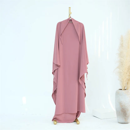 Ramadan Eid Khimar Abaya Dubai Turkey Islam Muslim Maxi Hijab Dress Nida Prayer Clothes For Women Kebaya Robe Femme Musulmane