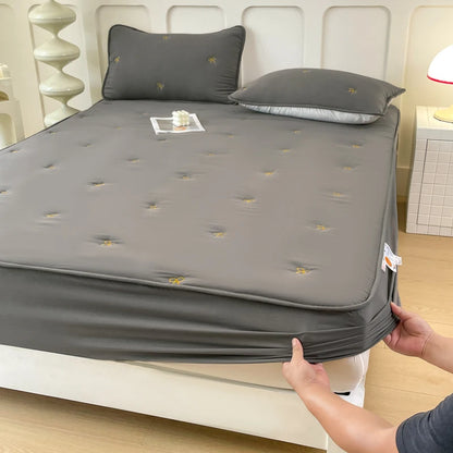 Thicken Bedspread Elastic Bed Cover Simple Style Bed Linen Queen/King Size Mattress Covers 매트리스 커버	 (No Pillowcase).