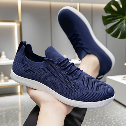 Wide Barefoot Shoes for Men Trendy Black Mesh Casual Walking Sneakers Breathable Non-Slip Minimalist Casual Wide Toe Men Shoes.