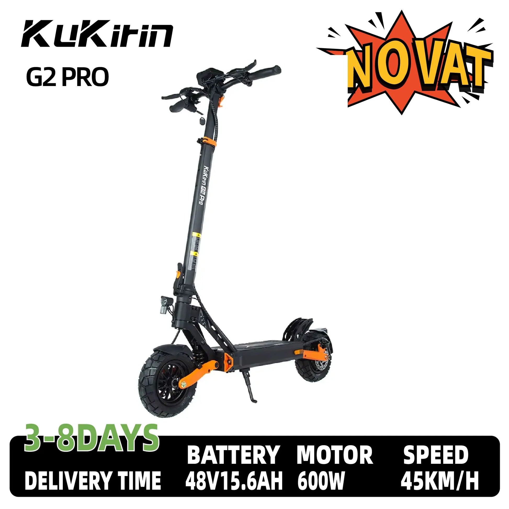 KuKirin G2 Pro Electric Scooter 600W Brushless Motor Adult E-Scooter 48V15.6AH Battery 9inch Rubber Vacuum Tires E-Scooter.