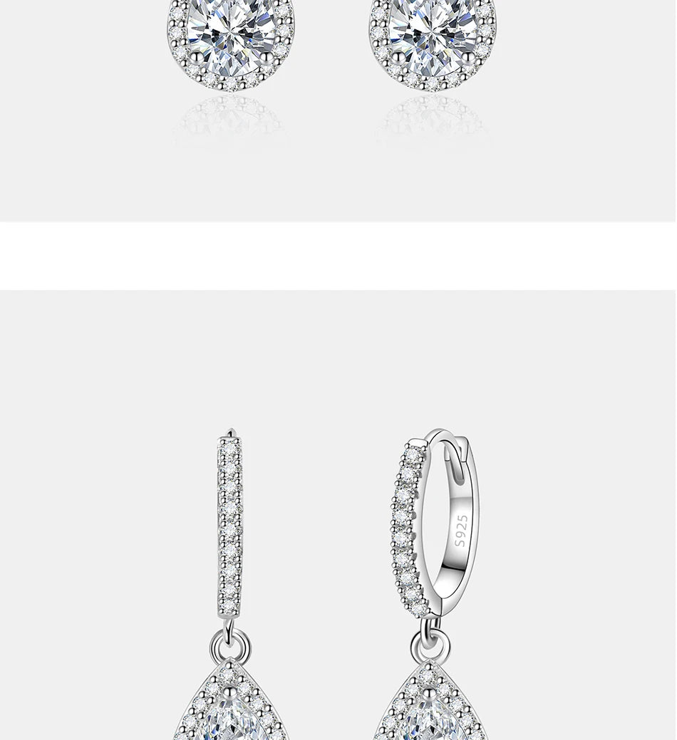 PERFANY 1CT Pear Cut Moissanite Earrings for Women S925 Pure Silver Laboratory Cultivated Diamonds Elegant Wedding Jewelry.