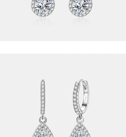 PERFANY 1CT Pear Cut Moissanite Earrings for Women S925 Pure Silver Laboratory Cultivated Diamonds Elegant Wedding Jewelry.