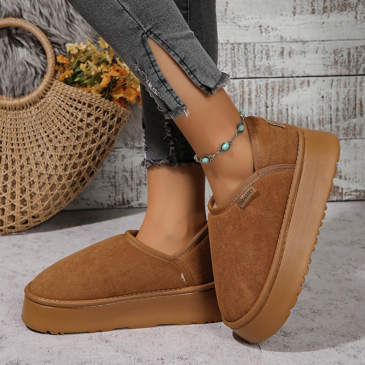 2024 New Classic Thickened Fluff Women's Snow Boots Comfortable Warm Ankle Boots Women Winter Ladies Shoes Chunky Botas Mujer