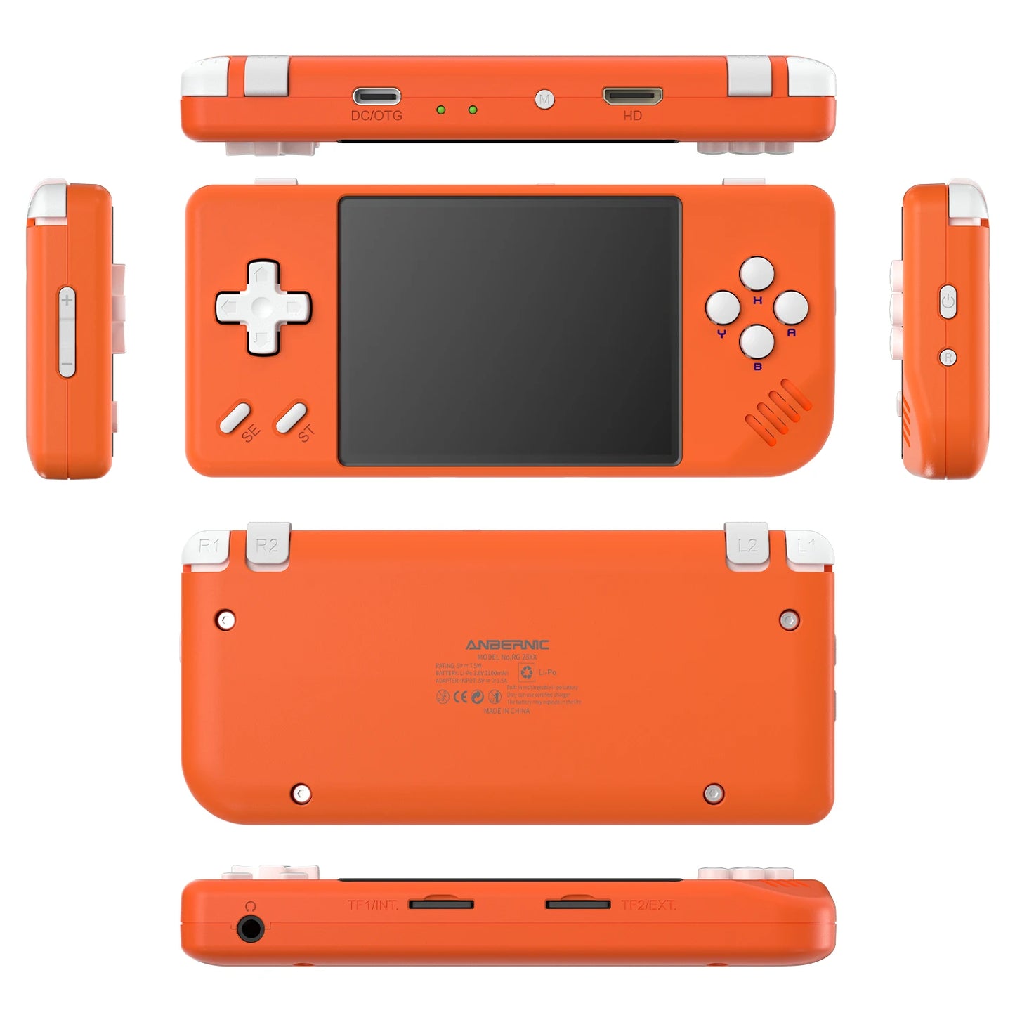 ANBERNIC RG28XX Handheld Game Console 2.83" Screen IPS Screen 64G Linux 5000+ Games Pre-installed H700 Quad-core ARM Cortex-A53.