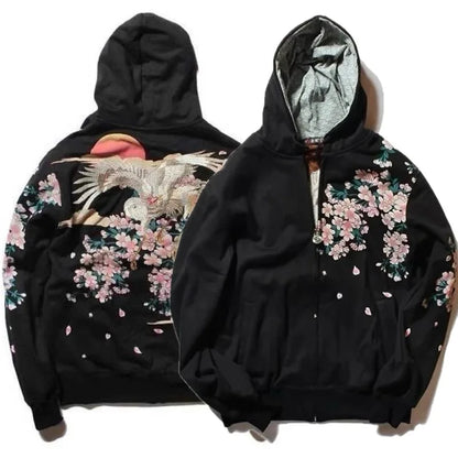American Y2K New Fashion Trend Fleece Padded Zipper Hoodie Women Street Hip Hop Joker Loose Sweatshirt Couple Casual Punk Hoodie
