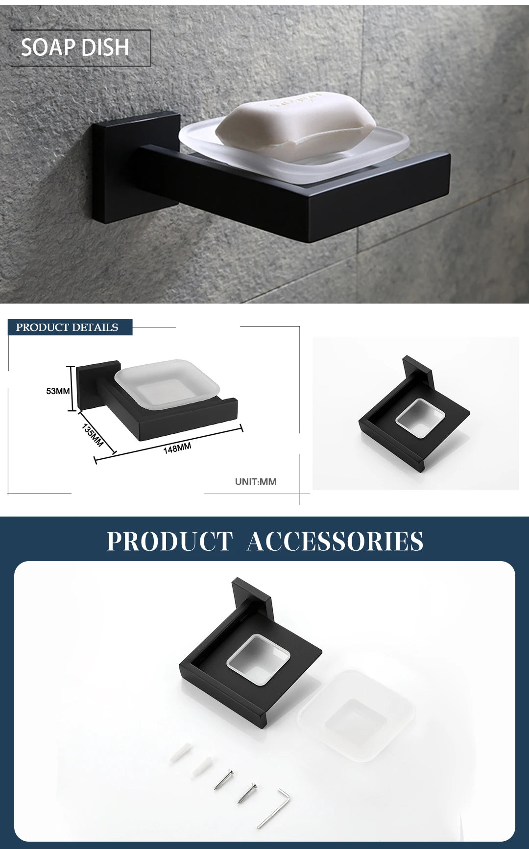 Schwarz Bad zubehör Edelstahl Set Wandre gal Handtuch halter Handtuch halter Taschentuch halter Kleider haken Toiletten bürste Anhänger