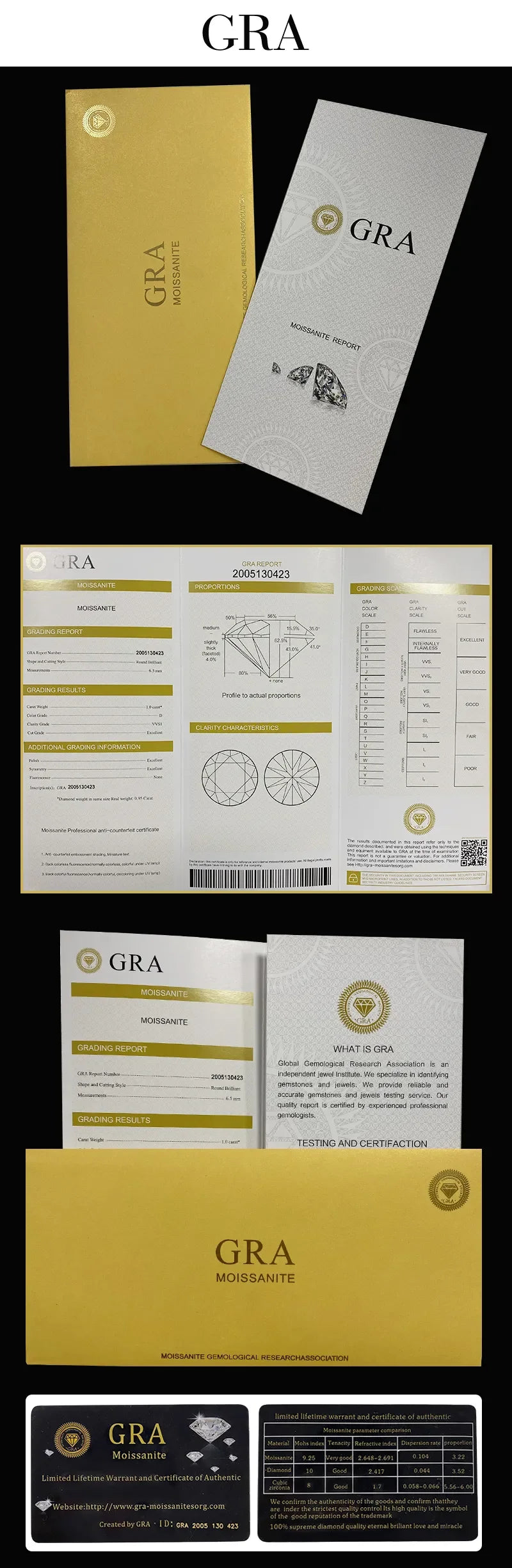 Real 0.5-2ct Moissanite Diamond Stud Earring 18K Yellow Gold Plated 925 Silver Wedding Earring for Women Luxury Jewelry with GRA.