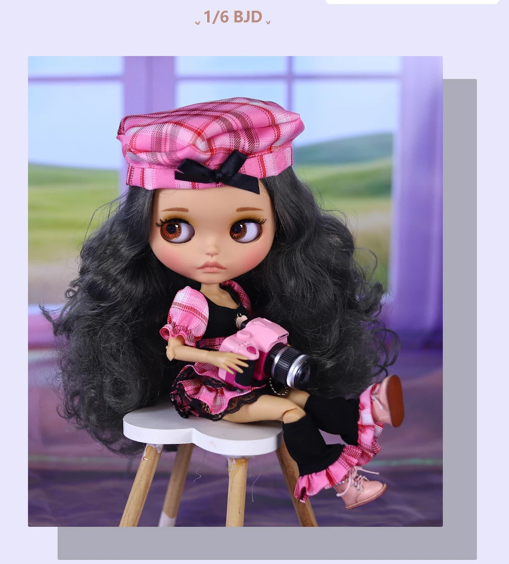 ICY DBS Blyth Doll BJD Joint Body tan Skin Matte Face Set Doll 1/6 30cm Girl Gift Anime SD