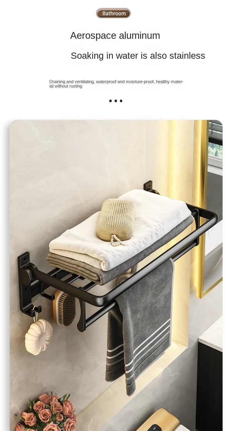 Metalle Badezimmer Handtuchhalter Stanzfreier Rack Toilettenanhänger Raum Aluminium Badezimmer Handtuchhalter, Handtuchhalter, Handtuchhalter Badezimmer