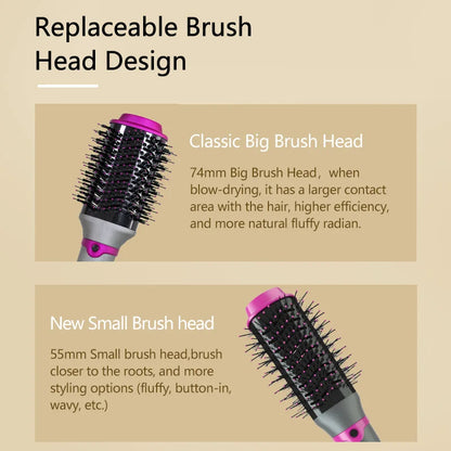One Step Hair Blower Brush 360 Rotating Power Cable Hot Air Paddle Styling Brush Negative Ion Generator Curling Combair Straigh.