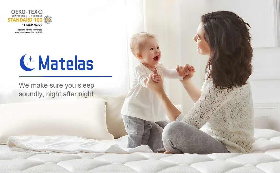 Daccormax 22 cm dicke Federkernmatratze, in mehreren Größen erhältlich, 7 Zonen ergonomisches Design, inklusive Spannbettlaken