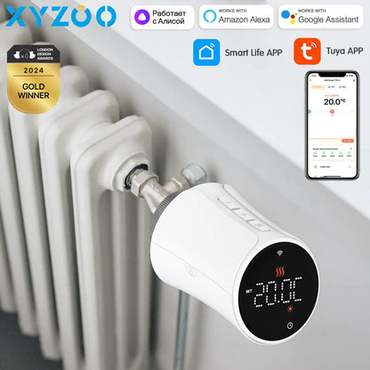 Smart Tuya WiFi/Zigbee TRV Thermostatic Head Radiator Valve Actuator Home Remote Temperature Controller Alexa Google Home Alice.