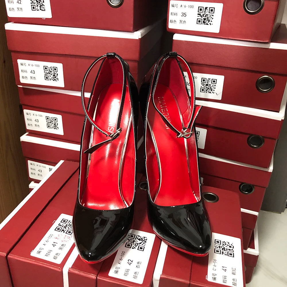 Customize 16cm Extreme Metal High Heels Stilettos Sexy Women Solid Black Red inside Pumps Party Unisex Man Shoes Crossdresser.