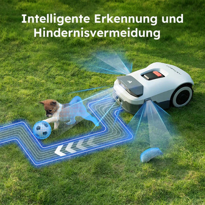 ANTHBOT Genie 600 AI kabelloser Roboter-Rasenmäher, max. 900 m2, Vollfrequenzband RTK + 4-kamera-Vision-Rasenmäherroboter