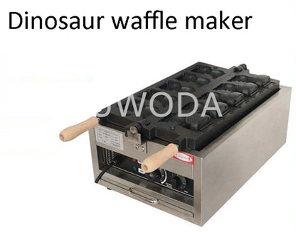 Customizable Electric 110V/220V Non-sticking Stainless Steel Dinosaur Waffle Making Machine Open Mouth Taiyaki Waffle Machine.