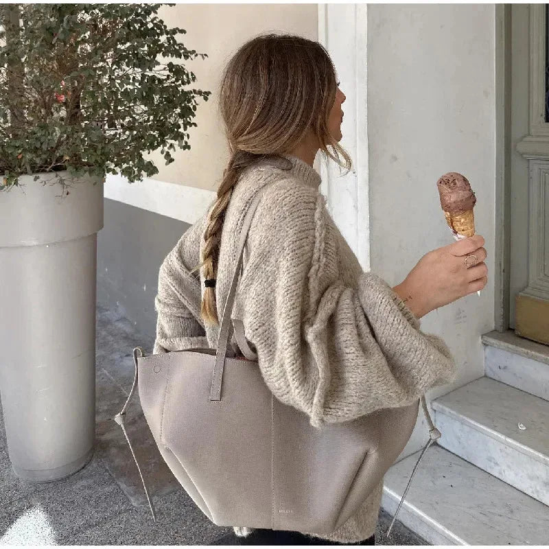 Neue Herbst/Winter frauen Pullover Einfarbig Halb-rollkragen Casual Pendler Stil Stricken Pullover Lose Pullover einfach Alle-spiel.