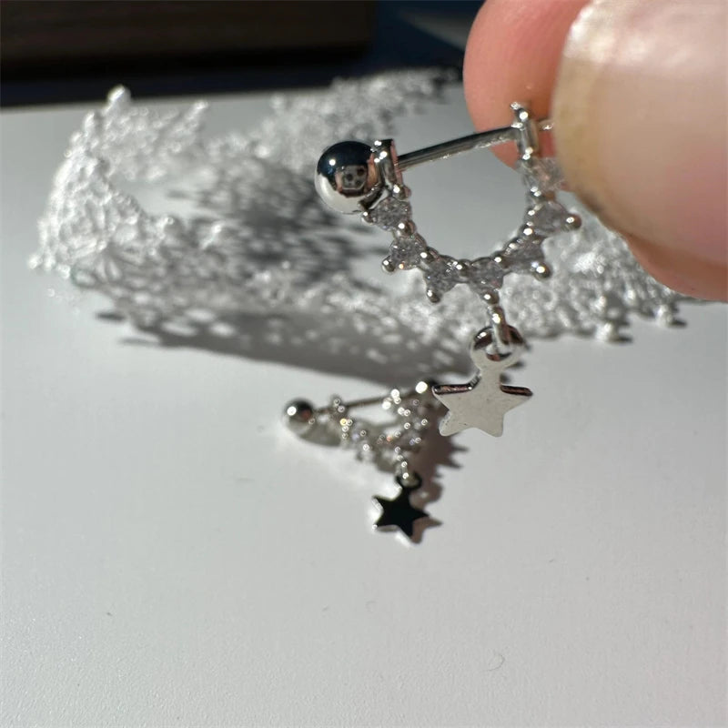 1 PCS Star Silver Color 316L Stainless Steel Ear Bone Nail for Women New Fashion Allergy Prevention Jewelry Gifts.