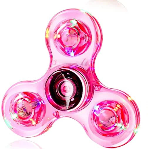 Crystal Luminous LED light Fidget Spinner Hand Top Spinners Glow in Dark EDC Stress Relief Toys Kinetic Gyroscope for Children.