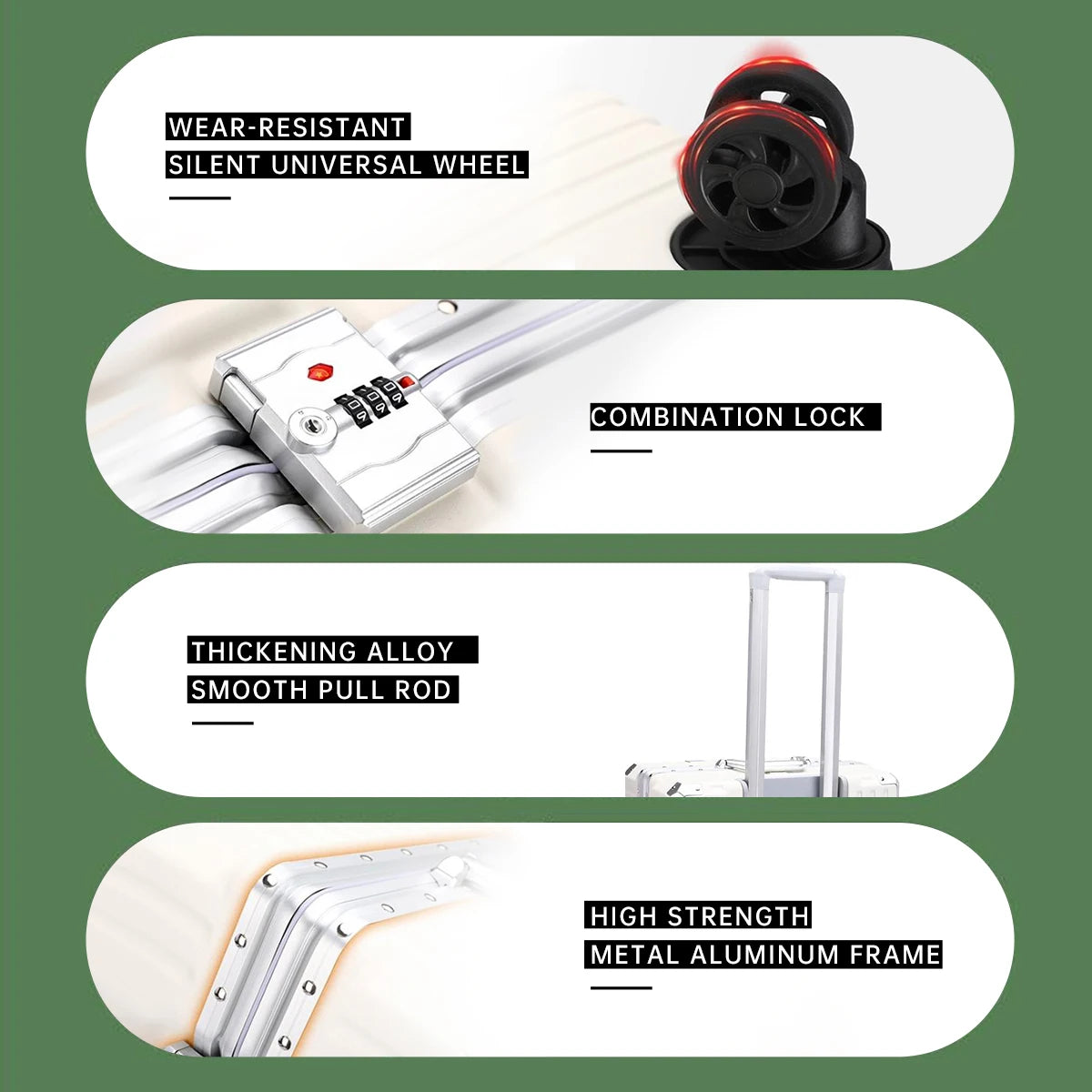 Trolley-Gepäck 20 24 26 28 Zoll Aluminiumrahmen Rollgepäckkoffer USB-Reisekoffer auf Rädern Zahlenschloss Handgepäck.