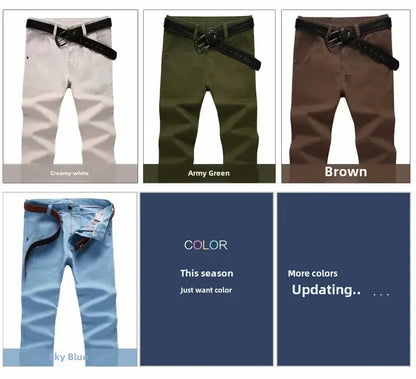 Frühling Sommer männer Hosen Farbe Gerade Bein Hosen Jugend männer Tragen Koreanischen Stil Slims Glättet Silhouette Dünne handel Hosen