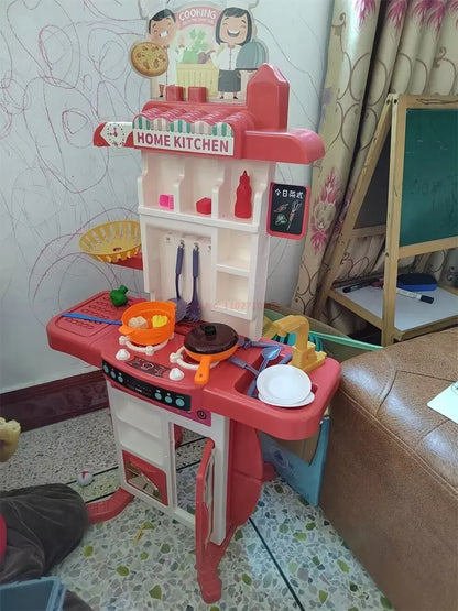 Children's Home Cooking Simulator Kitchen Set Kitchen Girls Cooking Spray Dining Table Toys Christmas Gifts.