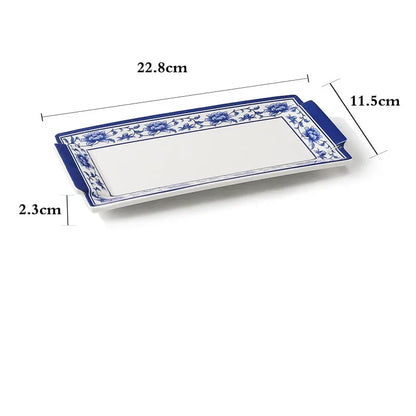 1pc Food Grade Plastic Dinner Plates Chinese Melamine Plastic Is Not Easy To Break Rectangular Plate Restaurant Kitchen Supplies.