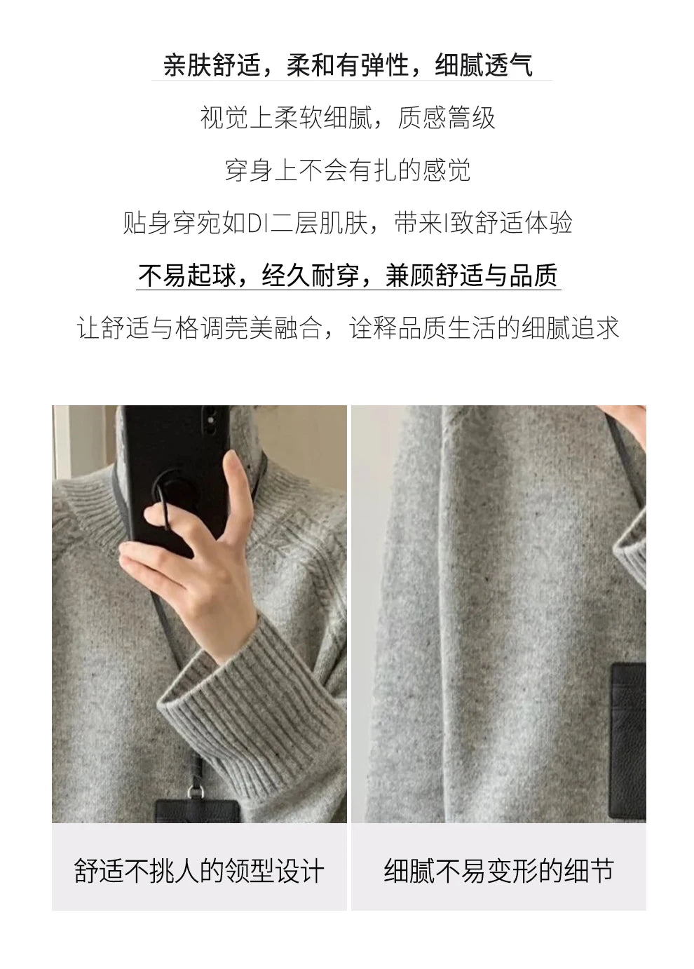 Zweiteiliger Anzug aus 100 % Merinowolle für Damen, O-Kragen-Pullover, Pullover, weites Bein, Hosen-Set, Herbst-Winter, lockere, bequeme Strickwaren