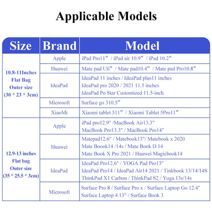 Laptop Bag for 11-13 Inch Protective Tablet Sleeve Case Padded Carrying Case Fit for iPad Macbook Xiaomi ASUS HUAWEI Lenovo.