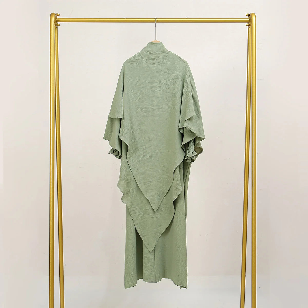 Two Piece Jilbab Prayer Set Abaya for Woman Batwing Hijab Dress Muslim Kimono Kaftan Robe Long Khimar Islam Cloth Jilbab Ramadan