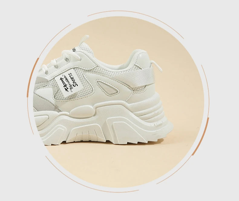 Chunky Platform Sneakers for Women Autumn New Fashion Thick Sole Vulcanized Shoes Woman Casual Non Slip Breathable Sports Shoes.