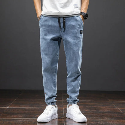 Spring Summer Black Blue Cargo Jeans Men Streetwear Denim Jogger Pants Men Baggy Harem Jean Trousers Plus Size.