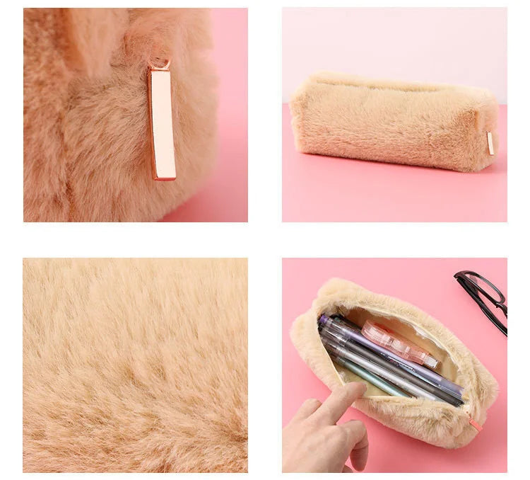 1Pcs Neue Nette Cartoon Kawaii Plüsch Tragbare Stift Bleistift Tasche Tasche Schule Bürobedarf Schreibwaren Fall.