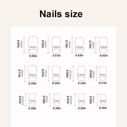 24pcs/set short square fake nails for women cute bride heart white french tips faux ongles y2k press on false nail supplies.